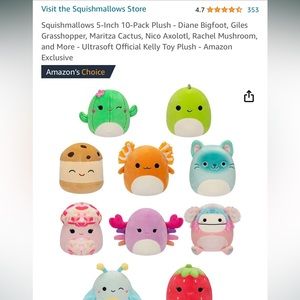 Squishmallows 5-Inch 10-Pack Plush
